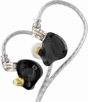 KZ ZS10 Pro X in Ear Monitor Headphone, Upgraded 4BA 1DD KZ Headphone Multi Driver in Ear IEM Earphone with Detachable Silver-Plated 0.75mm 2Pin Cable inears for Audiophile(Dark,No Mic) in-ear monitors,hi-fi IEMs,studio earphones,