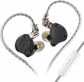 KZ ZS10 PRO X in Ear Monitor Headphones, KZ Upgraded 4BA 1DD Multi Driver IEM Earphones Gaming Earbuds Wired with Detachable Cable for Audiophile Singer Drummer Guitarist(Matte Black,with Mic) in-ear monitors,hi-fi IEMs,studio earphones,