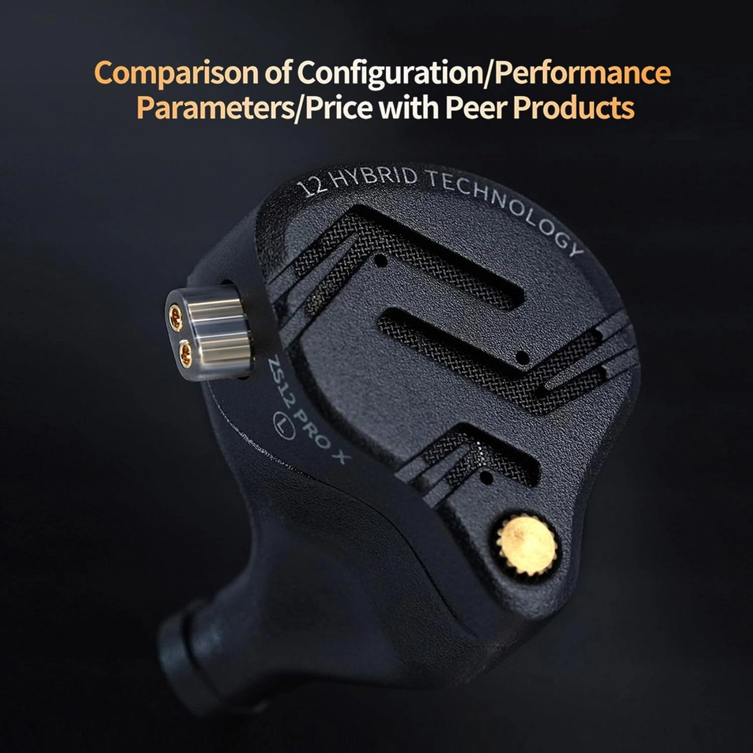 KZ ZS12 PRO X in Ear Monitor IEM Headphones,1DD 5BA Hybrid Wired Gaming Earbuds,KZ Earbuds Earphones,Best in Ear Headphones with 2PIN Cable for Audiophile (Dark Black, with Microphone)