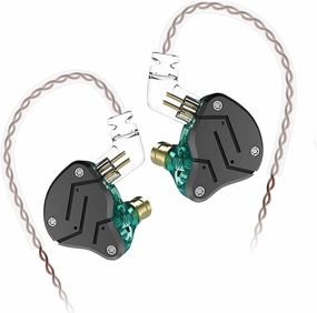 KZ ZSN Earphone with 1BA and 1DD, High Fidelity in Ear Earbuds High Resolution in Ear Monitor Headphone 0.75mm 2 pin Cable, Noise Cancelling KZ Headphone (Cyan, NO Mic) in-ear monitors,hi-fi IEMs,studio earphones,