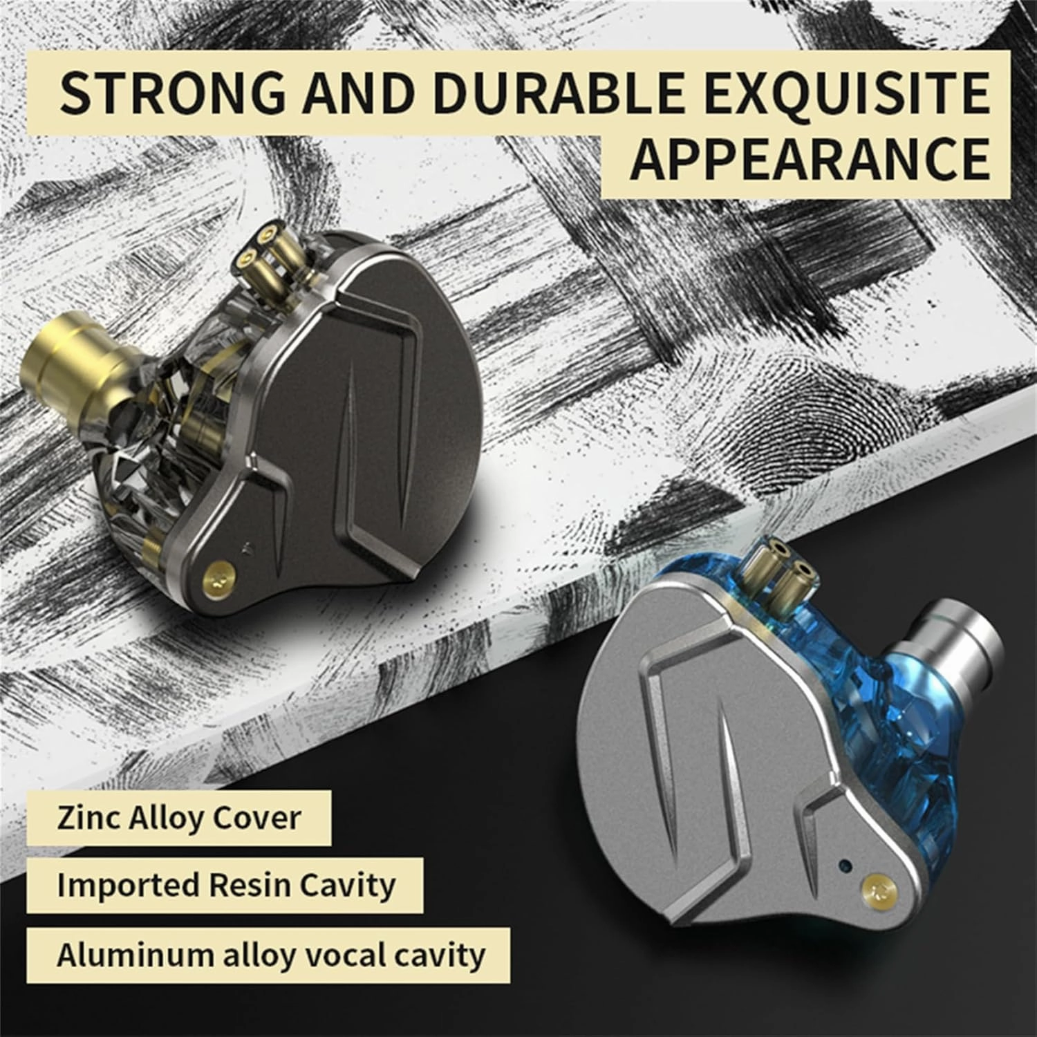 KZ ZSN PRO in-Ear Headphones, Gaming Earbuds, HiFi KZ in Ear Monitor, High Fidelity Bass Wired Earbuds Earphones with 1DD 1BA Hybrid Driver & 3.5mm Audio Plug Detachable Cable (Blue Without Mic)
