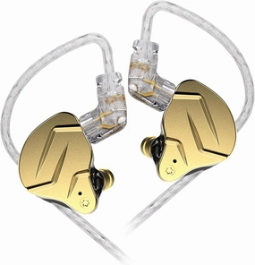 KZ ZSN Pro X Gaming Earbuds, HIFI in ear Headphones High Fidelity in ear Monitor with Hybrid Dual Driver, 1ba 1dd iem Earphone with Detachable Tangle-Free Cable for Computer Tablet (Gold, without mic) in-ear monitors,hi-fi IEMs,studio earphones,