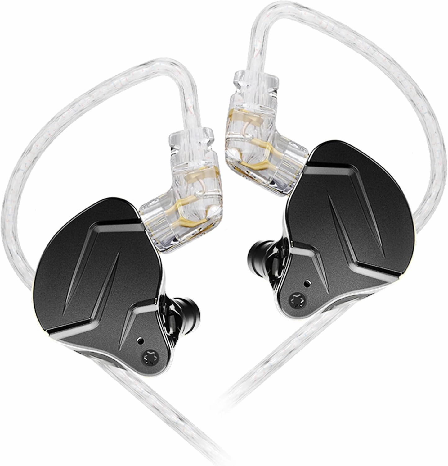 KZ ZSN Pro X iem, HIFI in ear Headphones, High Fidelity in ear Monitor with Hybrid Dual Drivers, 1ba 1dd iem Earphones with Detachable Tangle-Free Cable for Gaming Computer Tablet (Black, without mic) in-ear monitors,hi-fi IEMs,studio earphones,