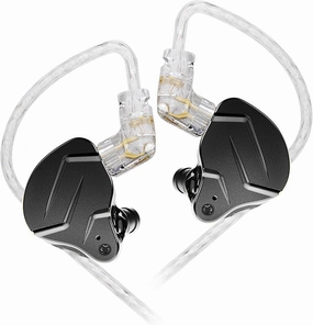 KZ ZSN Pro X iem, HIFI in ear Headphones, High Fidelity in ear Monitor with Hybrid Dual Drivers, 1ba 1dd iem Earphones with Detachable Tangle-Free Cable for Gaming Computer Tablet (Black, without mic) in-ear monitors,hi-fi IEMs,studio earphones,