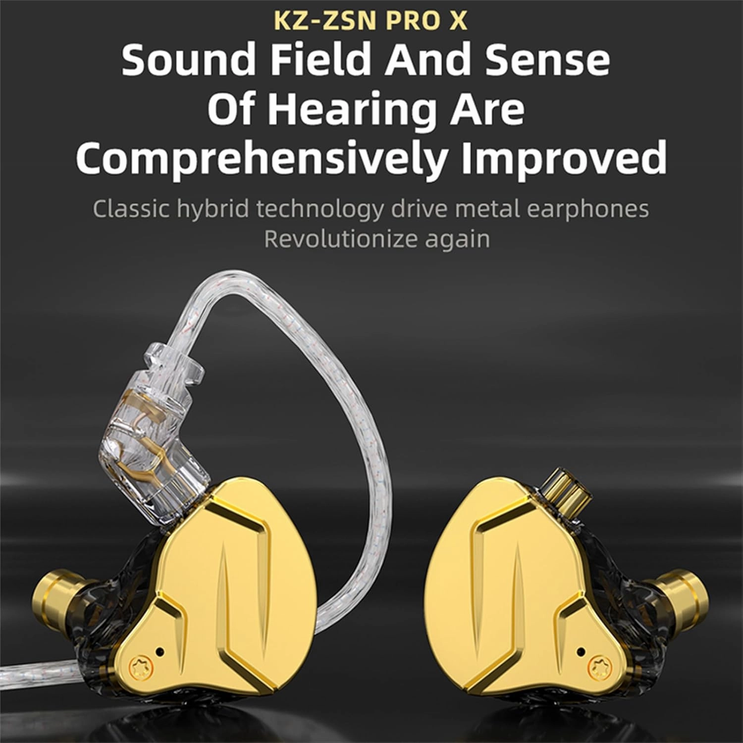 KZ ZSN Pro X iem, HIFI in ear Headphones, High Fidelity in ear Monitor with Hybrid Dual Drivers, 1ba 1dd iem Earphones with Detachable Tangle-Free Cable for Gaming Computer Tablet (Black, without mic)