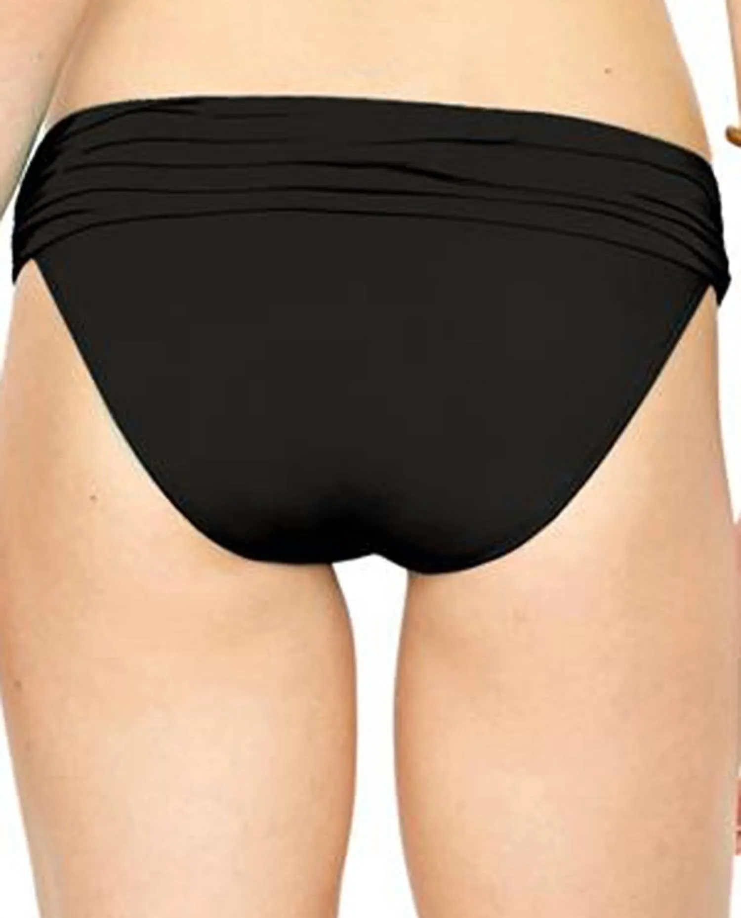Lace Up Medium Rise Bikini Bottom In Black