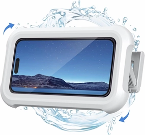 Lamicall Shower Phone Holder Waterproof - 480 Rotatable Retractable Adjustable Shower iPhone Case Holder, Bathroom Wall Phone Mount Stand Water Proof Anti Fog Case, Accessories for 4-7" Cellphones speaker wall mount,audio bracket,AV wall mounting,