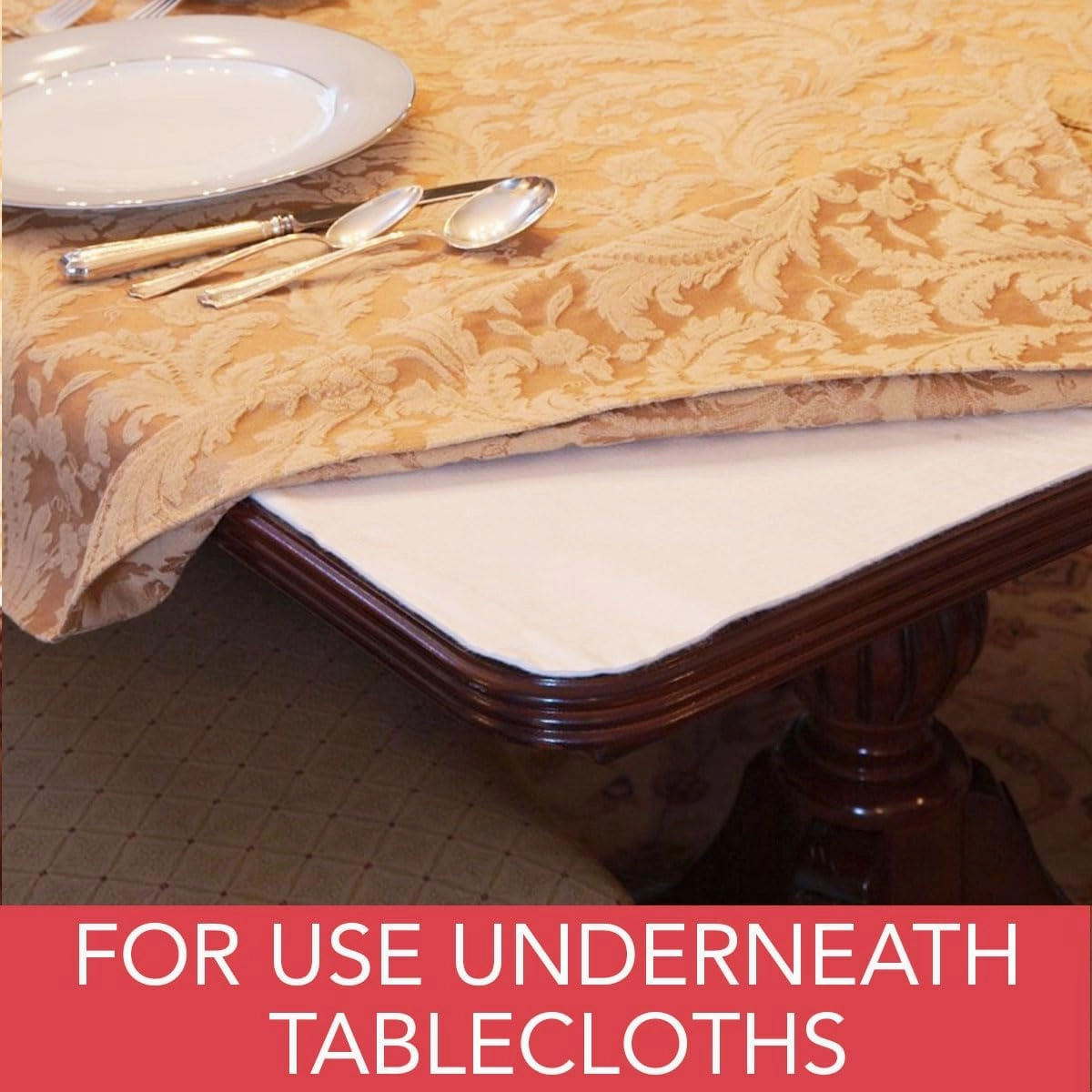 LAMINET Rectangular,Vinyl Surface, Polyester, Deluxe Heavy Duty Cushioned Table Pad, 52" X 90"