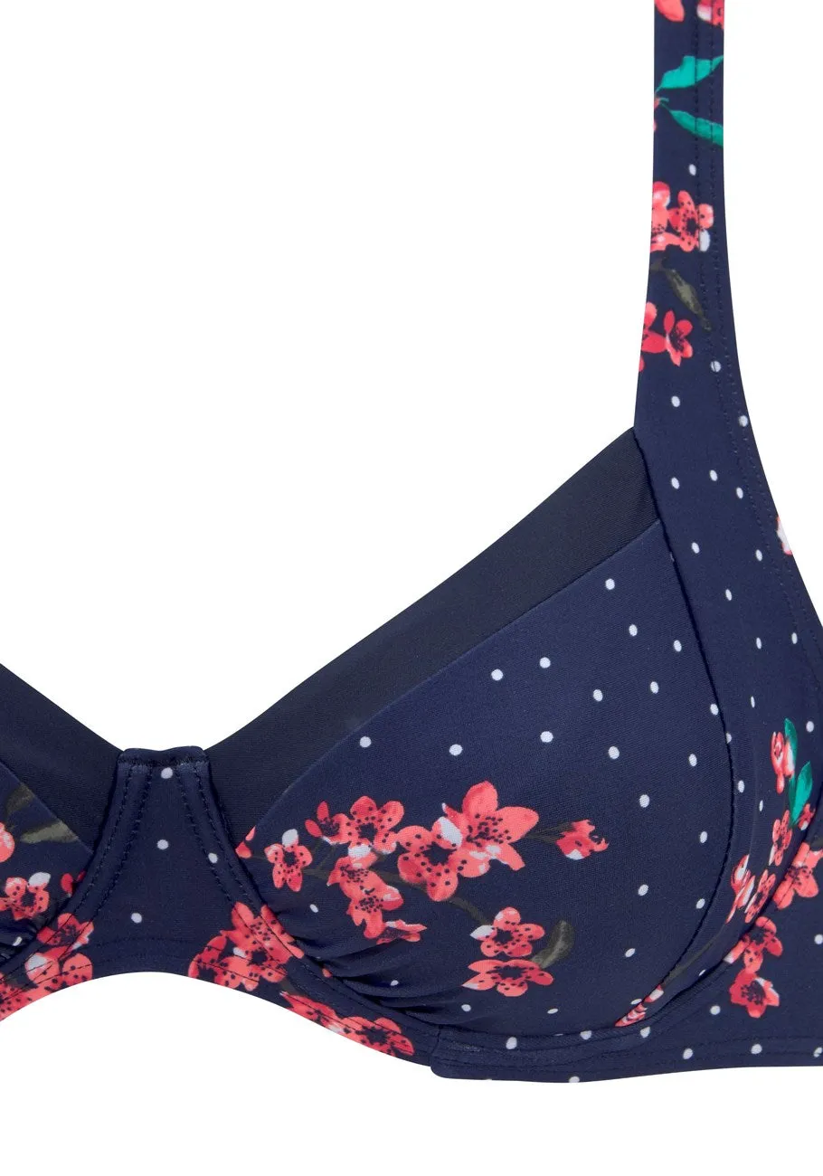 LASCANA Women's Blossom Underwire Bikini Top