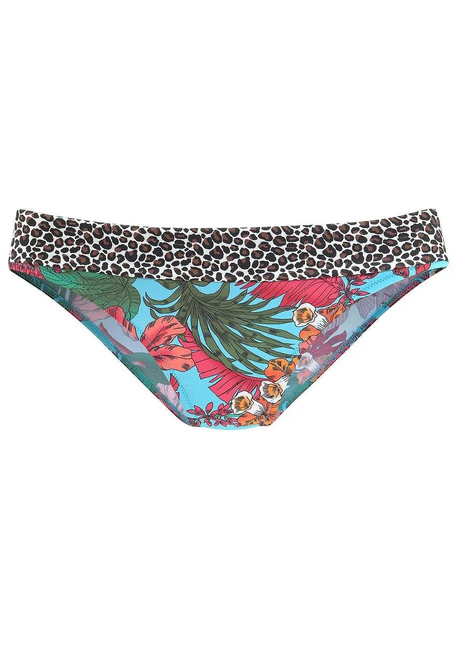 LASCANA Women's Print Classic Bikini Bottom