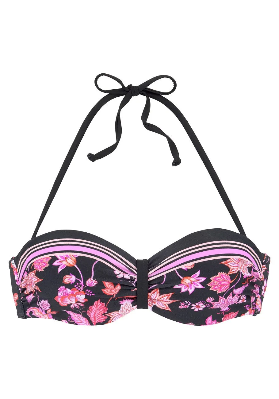 LASCANA Women's Printed Bandeau Bikini Top