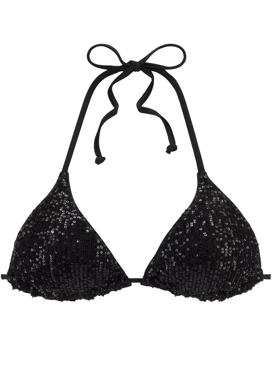 LASCANA Women's Sequined Triangle Bikini Top