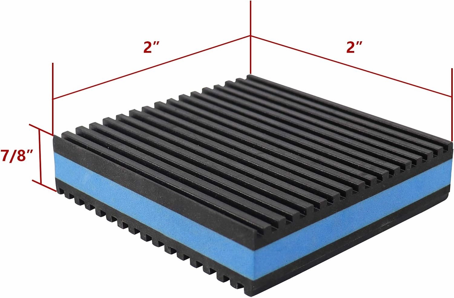LBG Products Rubber Anti-Vibration Isolator Pads,Heavy Duty Blue EVA Pad for Air Conditioner,Compressors,HVAC,Treadmills etc(2'' X 2'' x 7/8'')