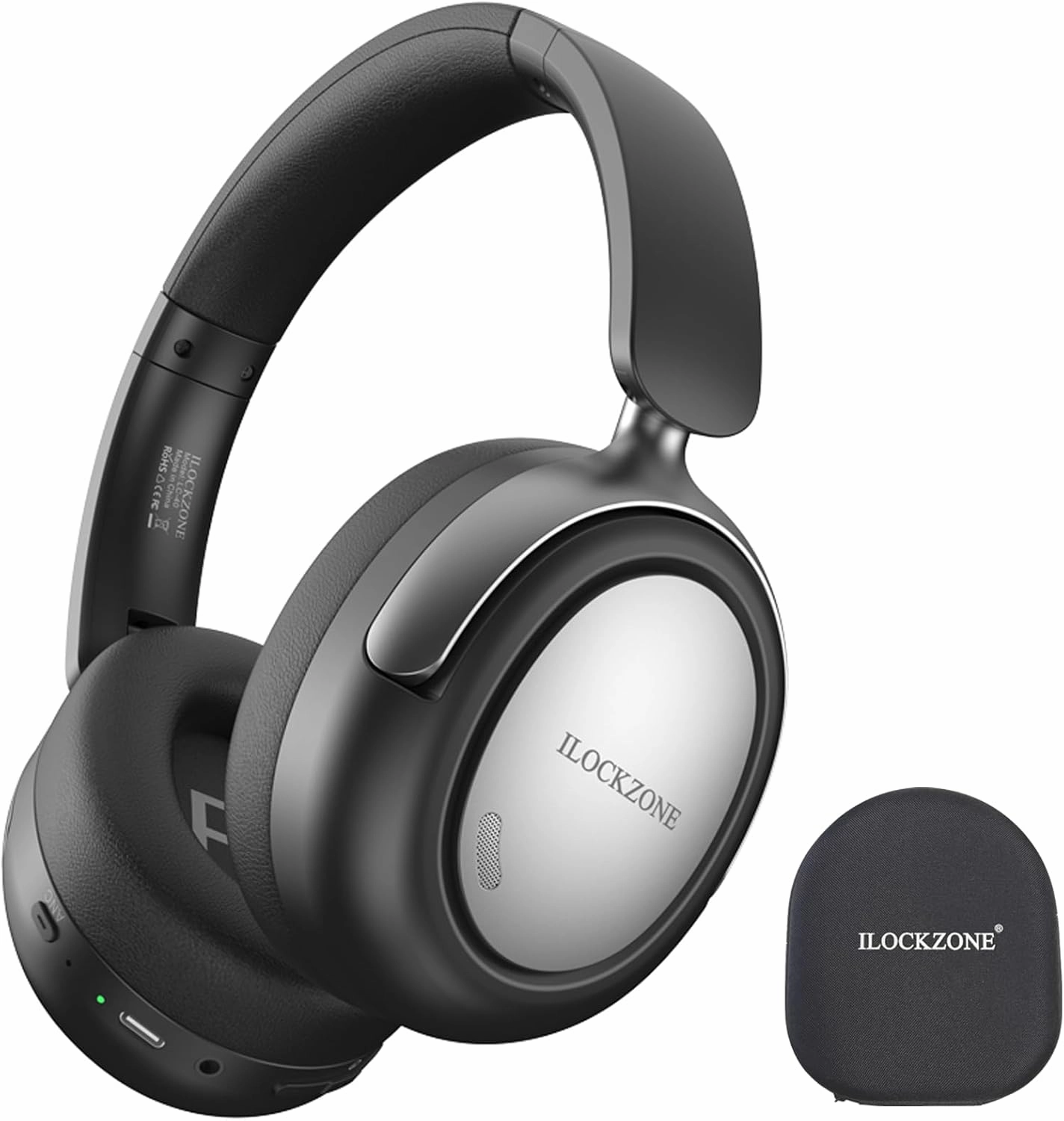 LC40 Hybrid Active Noise Cancelling Headphones Over Ear, Bluetooth Headphones with Mic, HiFi Audio Wireless Headset with 100H Playtime over-ear headphones,closed back headphones,wireless studio cans,