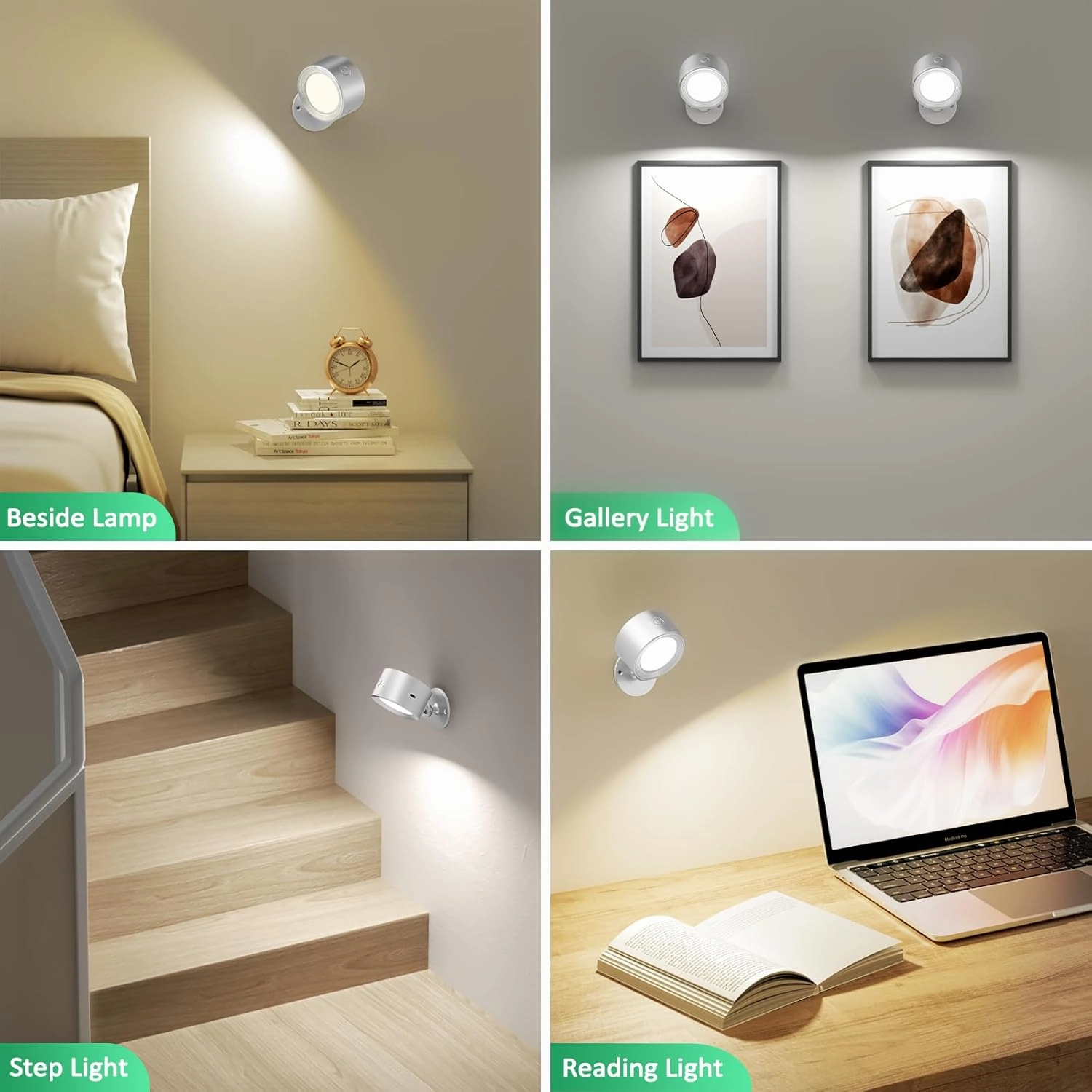 LED Reading Lights, Wall Lights Sconces with Remote Rechargeable Battery Operated, 3 Color Temperatures & Dimmable Light Magnetic Ball 360Rotation, Lamps for Study Bedside Closet