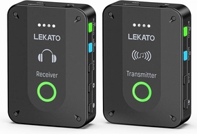 LEKATO Wireless in Ear Monitor System MS-02, Upgraded 2.4G Stereo IEM System Low Latency with Transmitter Beltpack Receiver Auto-Pairing,One to More, in-Ear Monitoring for Church,Band,Singer,Stage in-ear monitors,hi-fi IEMs,studio earphones,