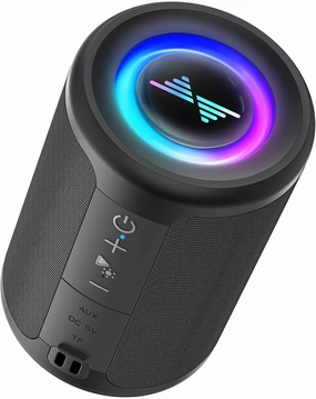 LENRUE Small Portable Bluetooth Speaker with Lights, TWS Stereo Surround Sound, Type C Powered, Bluetooth 5.3, AUX TF Card Input, Wireless for Outdoor Home, Coolest Gifts floorstanding speakers,tower speakers,stereo floor speakers,