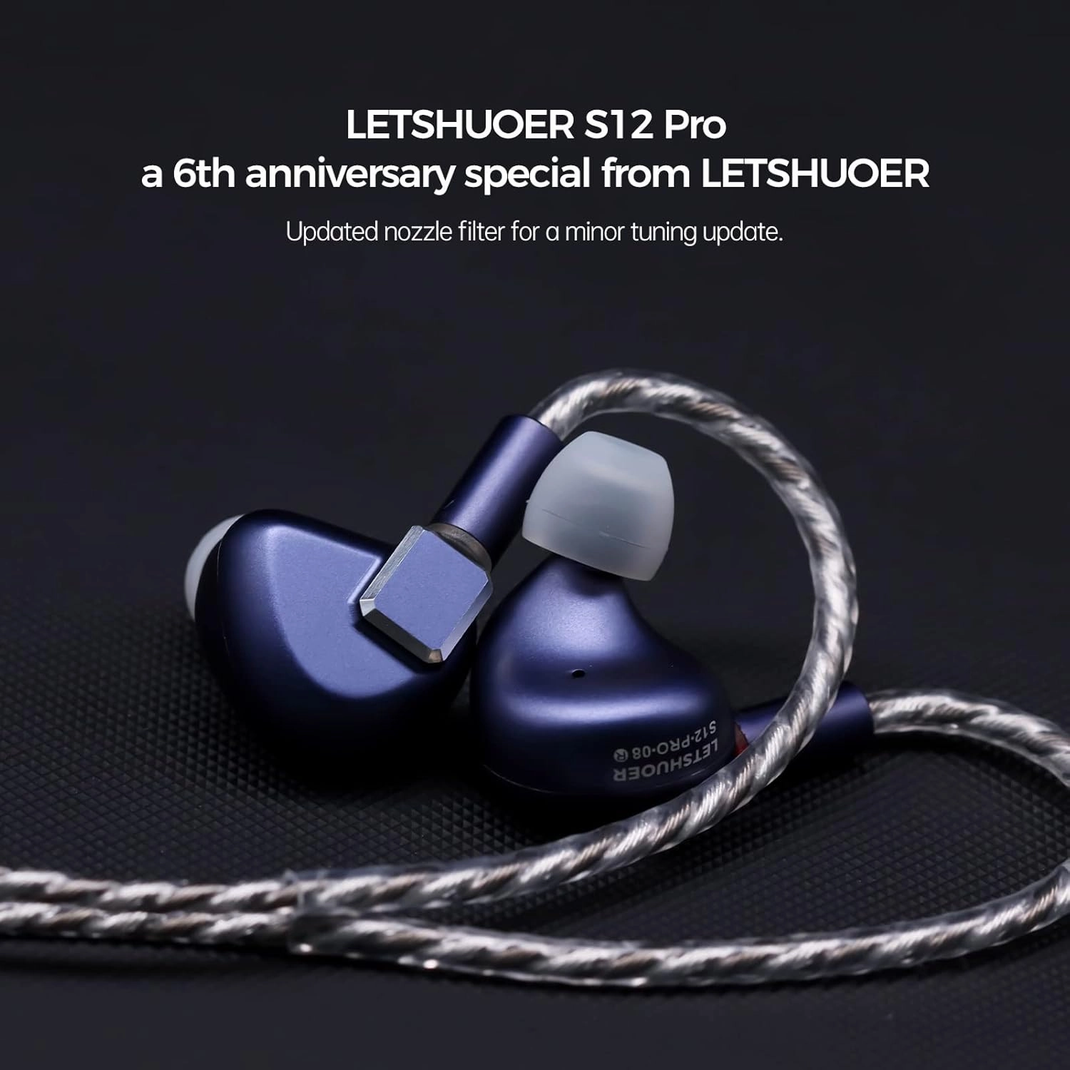 Letshuoer S12 PRO in Ear Headphones 14.8mm Planar Magnetic Driver Wired HiFi Earphones for Smartphones/PC/Tablet (Deep Space Blue, 2.5mm / 3.5mm / 4.4mm Connector) in-ear monitors,hi-fi IEMs,studio earphones,