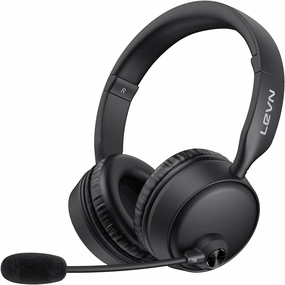 LEVN Bluetooth Headset with Mic & Mute Button, 60 Hrs Noise Cancelling Wireless Headset with Multipoint Connect to Cell Phone/Tablet/PC/Laptop noise cancelling headphones,ANC headphones,travel headphones,
