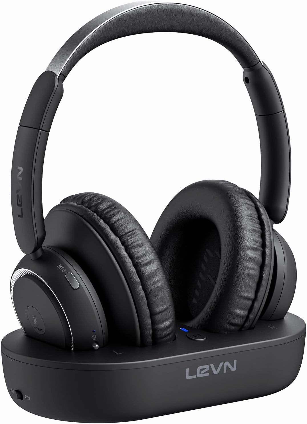 LEVN Wireless Headphones for TV Watching, TV Headphones Wireless for Seniors with Transmitter Charging Base, Hearing-impaired, No Audio Delay Blutooth 5.2, Plug and Play, Gifts for Elderly over-ear headphones,closed back headphones,wireless studio cans,