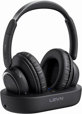 LEVN Wireless Headphones for TV Watching, TV Headphones Wireless for Seniors with Transmitter Charging Base, Hearing-impaired, No Audio Delay Blutooth 5.2, Plug and Play, Gifts for Elderly over-ear headphones,closed back headphones,wireless studio cans,
