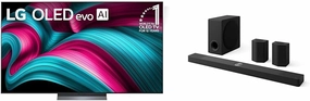 LG 77" OLED evo C5 Series 4K Smart TV Bundle with 9.1.5-Ch. S95TR Soundbar with Dolby Atmos, DTS:X, Wireless Speakers and Subwoofer Home Theater Bundle home cinema system,5.1 home theater,surround sound package,