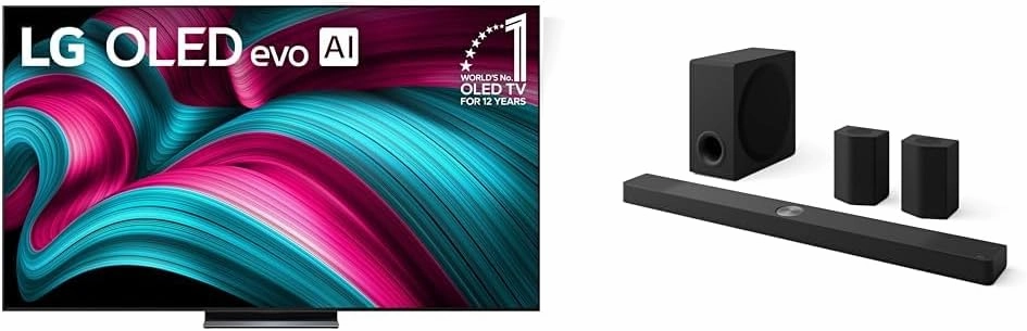 LG 83" 8K OLED evo TV, 9.1.5-Ch. S95TR Soundbar with Dolby Atmos, DTS:X, Wireless Speakers and Subwoofer Home Theater Bundle home cinema system,5.1 home theater,surround sound package,