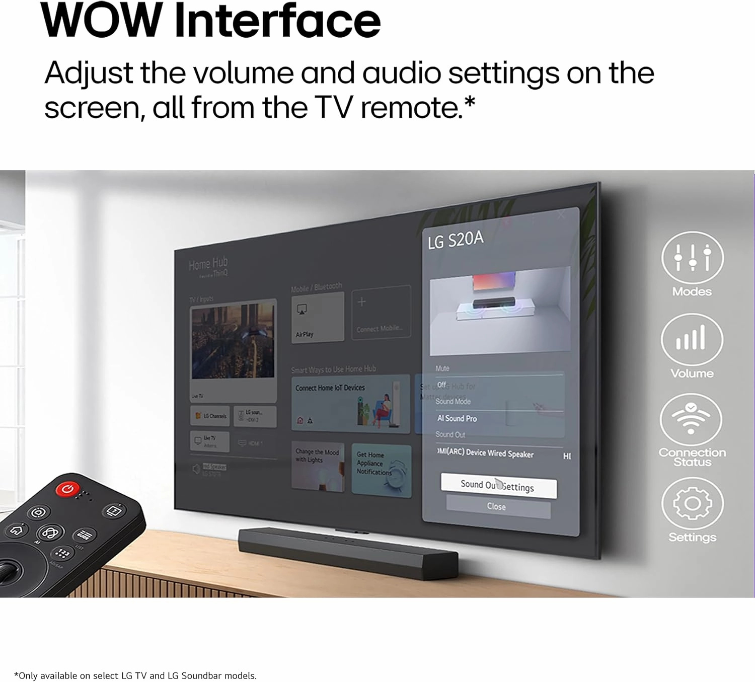 LG S20A 2.0 ch. Soundbar, Dolby Digital, TV Synergy, Wow Interface, DTS Digital Surround (New 2025 Model)