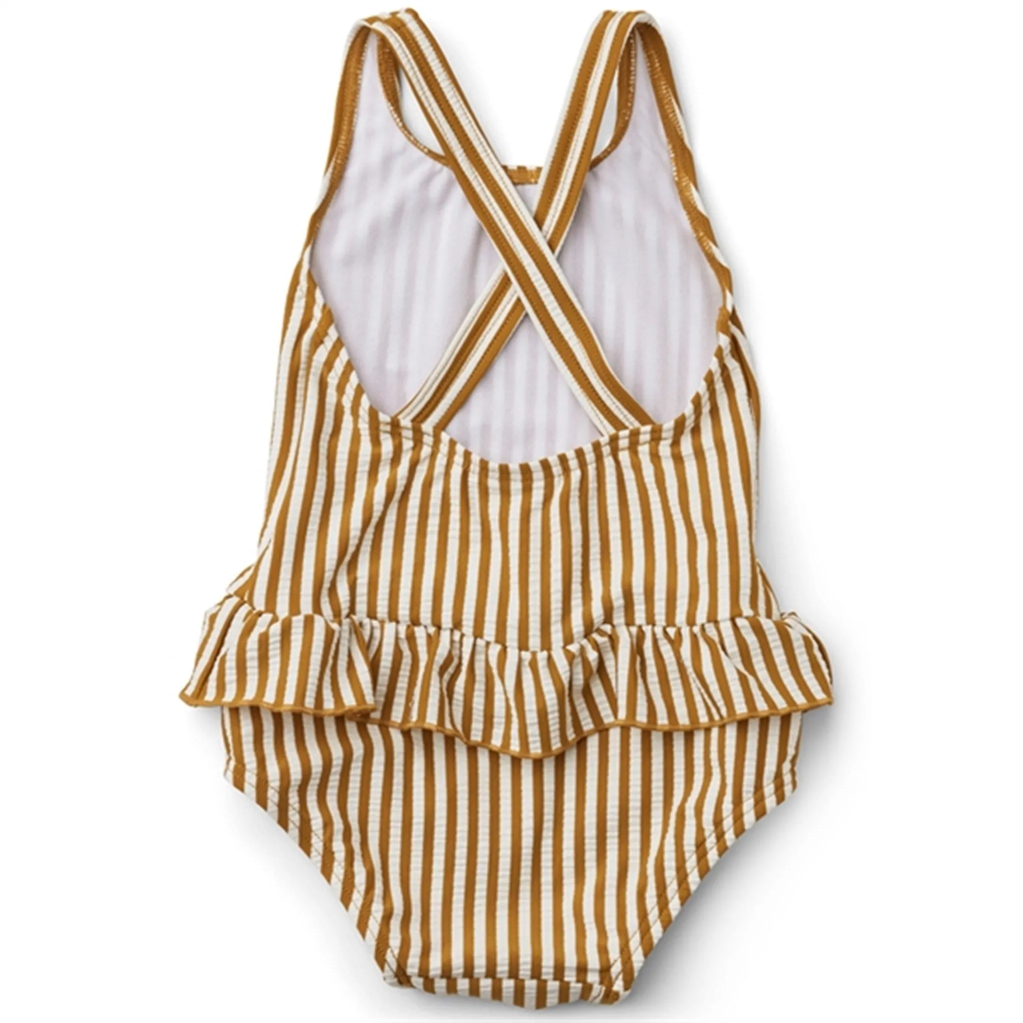 Liewood Amara Swimsuit Seersucker Stripe Golden Caramel/White