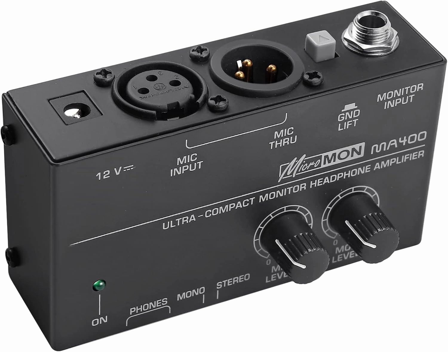 LiNKFOR MA400 Headphone Amplifier for XLR Microphone & Audio Signal with Volume Controls, 6.35mm & 3.5mm Headphone Outputs, Portable with 12V Power Supply headphone amplifier,portable amp,desktop headphone amp,
