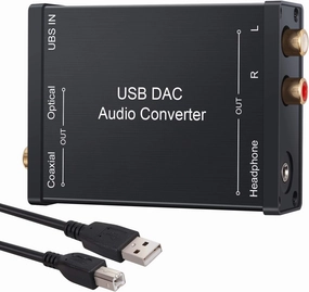 LiNKFOR USB to SPDIF Coaxial RCA and 3.5mm Headphone Jack Converter USB DAC Optical Audio Adapter USB DAC PCM for Windows Mac PS4 PS3 DAC,USB audio converter,digital to analog converter,