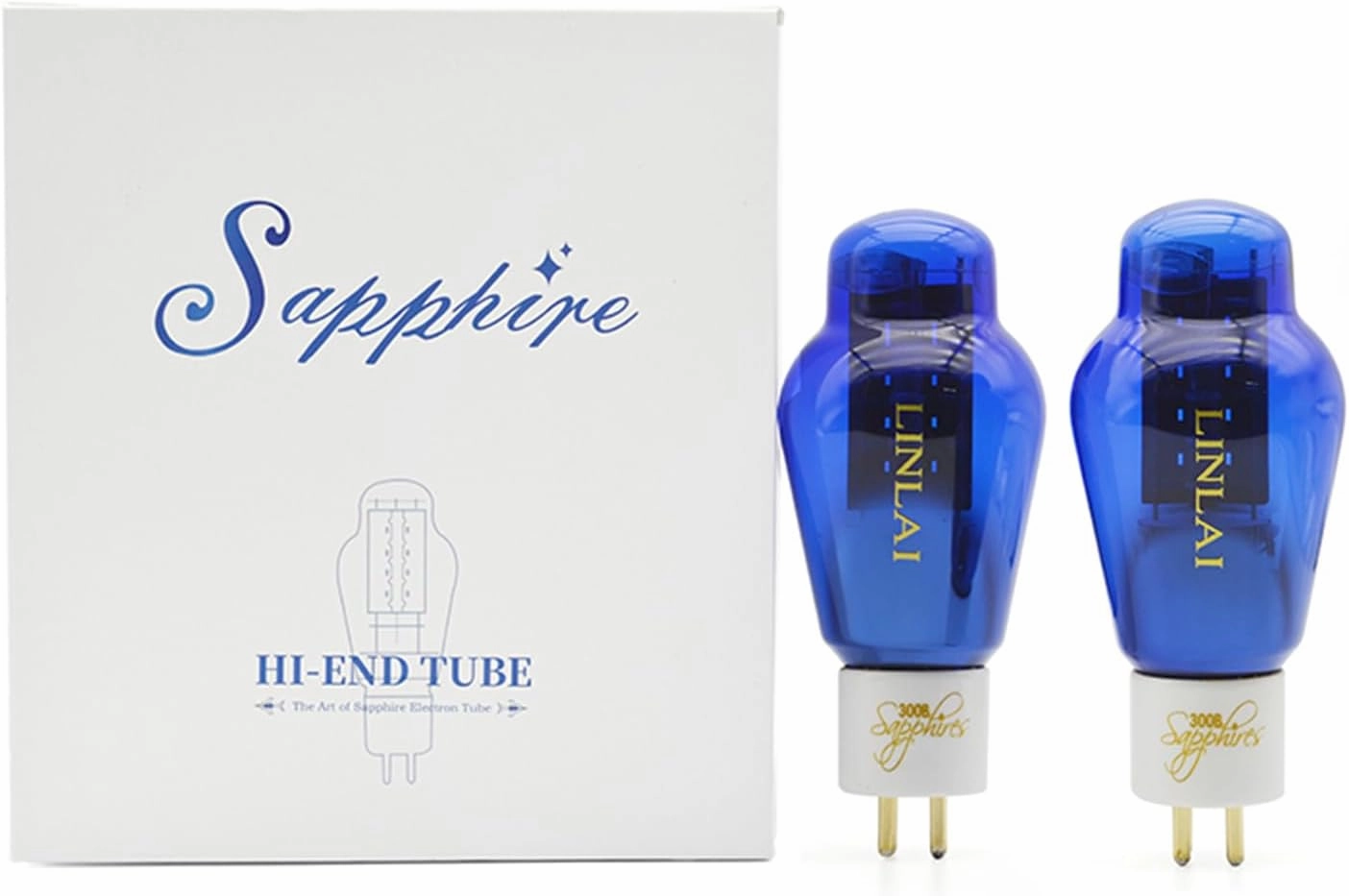 LINLAI 300B-S Sapphire Glass 1 Pair Vacuum Hifi Valve Electronic Tube for Class Pairing Audio Amplifier Replaced 10W Power Amplication (300B-Sapphire) tube amplifier,valve amp,audiophile tube stereo,