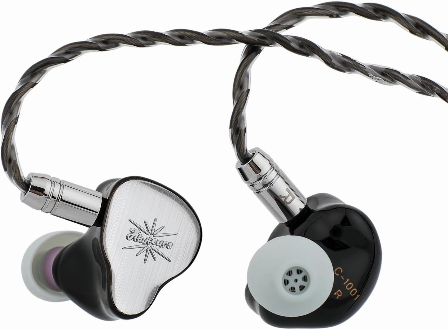 Linsoul Kiwi Ears KE4 in Ear Monitor, 2DD 2BA Hybrid Earphone, Gaming Earbuds, HiFi Wired IEM, with Detachable IEM Cable for Musician Audiophile (Silver) in-ear monitors,hi-fi IEMs,studio earphones,
