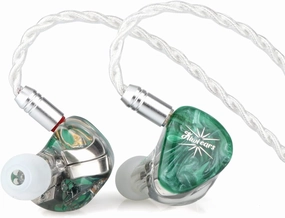 Linsoul Kiwi Ears Orchestra Lite Performance Custom 8BA in-Ear Monitor IEM with Detachable 4-core 7N Oxygen-Free Copper OFC Cable, Handcrafts Faceplate for Audiophile Studio Musician (Green) in-ear monitors,hi-fi IEMs,studio earphones,