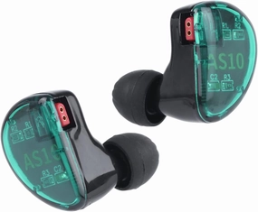Linsoul KZ AS10 5BA HiFi Stereo in-Ear Earphone High Resolution Earbud Headphone with 0.75mm 2 pin Cable, Five Balanced Armature Drivers, Noise Cancelling(with Mic, Cyan) reference headphones,neutral sound headphones,monitor headphones,