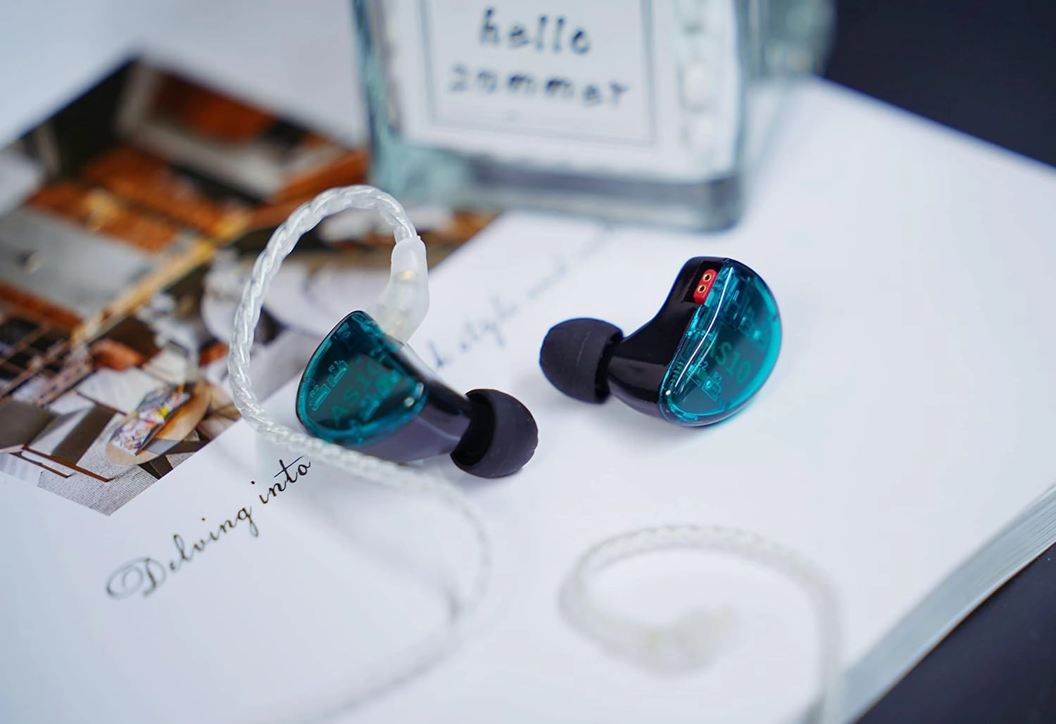 Linsoul KZ AS10 5BA HiFi Stereo in-Ear Earphone High Resolution Earbud Headphone with 0.75mm 2 pin Cable, Five Balanced Armature Drivers, Noise Cancelling(with Mic, Cyan)