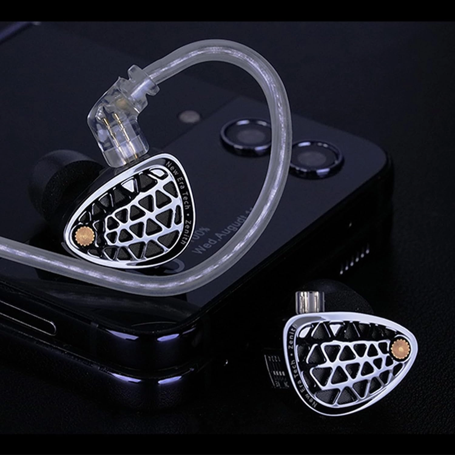 Linsoul KZ Zenith in Ear Monitor,Flagship New Generation Dynamic Driver IEM Earphones,HiFi Wired Earbuds with Metal Faceplate,Detachable Recessed 2Pin Cable for Musician Audiophile (Without Mic) audiophile headphones,high-end headphones,studio over-ear,