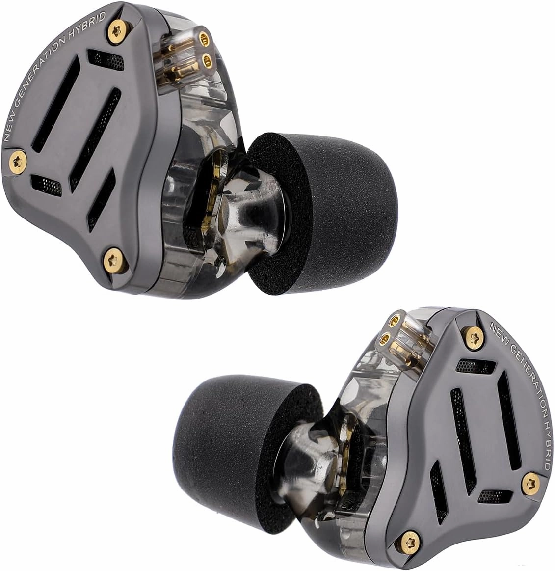 Linsoul KZ ZS10 PRO 2 in Ear Monitor IEM, 1DD 4BA Hybrid Wired Earbuds, with 4-Level Tuning Switch, 3-Way Crossover Gaming Earbuds, Silver-Plated IEM Cable for Musician Audiophile (Black, with Mic)