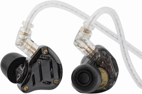 Linsoul KZ ZS10 PRO 2 in Ear Monitor IEM, 1DD 4BA Hybrid Wired Earbuds, with 4-Level Tuning Switch, 3-Way Crossover Gaming Earbuds, Silver-Plated IEM Cable for Musician Audiophile (Black, with Mic) in-ear monitors,hi-fi IEMs,studio earphones,