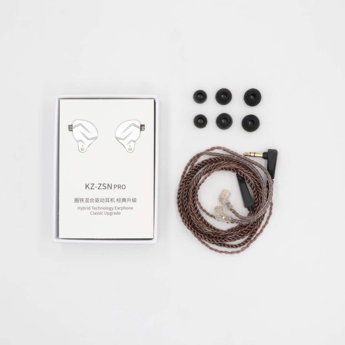 Linsoul KZ ZSN Pro Dual Driver 1BA 1DD Hybrid Metal Earphones HiFi in-Ear Monitor with Detachable Recessed 2Pin Cable, Zin Alloy Panel (with Mic, Black)