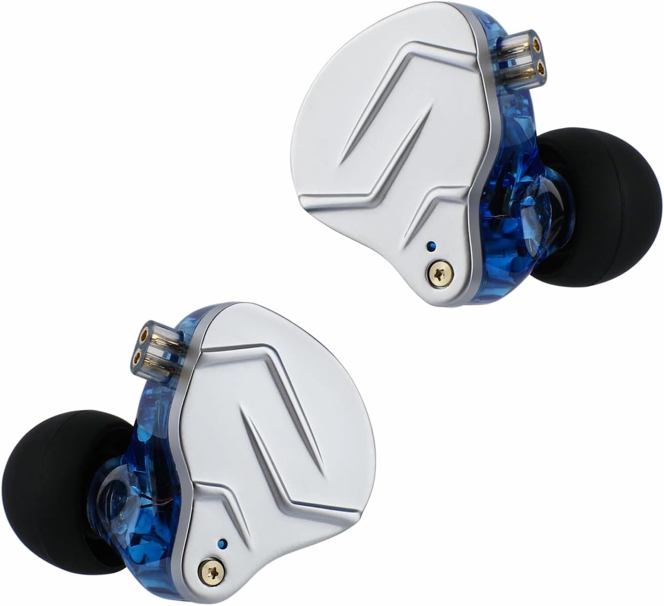 Linsoul KZ ZSN Pro Dual Driver 1BA 1DD Hybrid Metal Earphones HiFi in-Ear Monitor with Detachable Recessed 2Pin Cable, Zin Alloy Panel (with Mic, Blue)