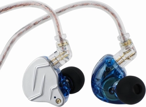 Linsoul KZ ZSN Pro Dual Driver 1BA 1DD Hybrid Metal Earphones HiFi in-Ear Monitor with Detachable Recessed 2Pin Cable, Zin Alloy Panel (with Mic, Blue) in-ear monitors,hi-fi IEMs,studio earphones,