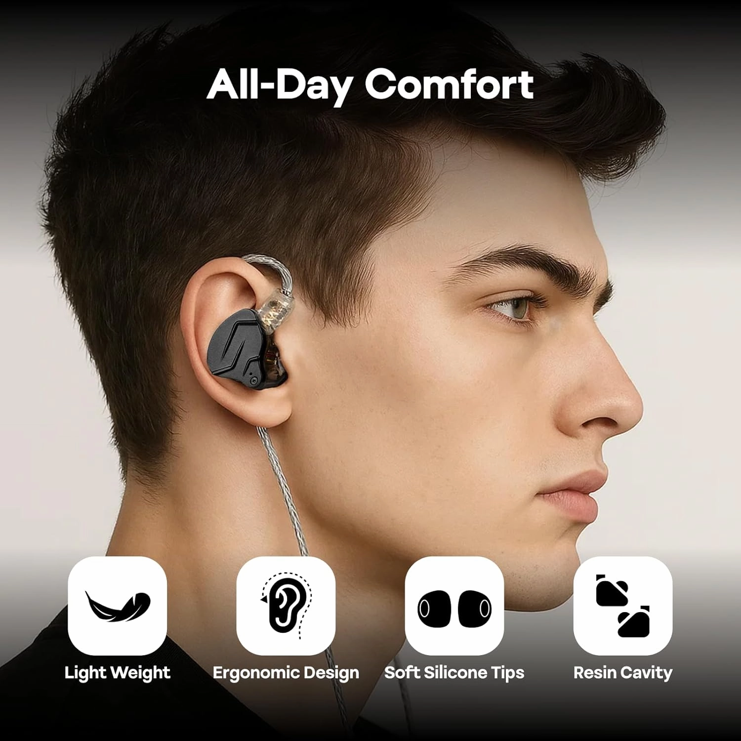 Linsoul KZ ZSN PRO X Dual Driver 1BA 1DD Hybrid Metal Earphones HiFi in-Ear Monitor with Detachable Recessed 2Pin Cable,Zinc Alloy Panel (Without Mic, Grey)