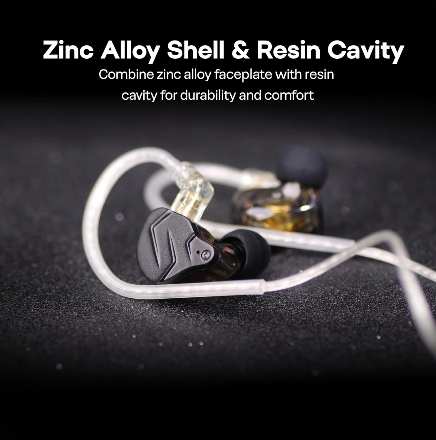Linsoul KZ ZSN PRO X Dual Driver 1BA 1DD Hybrid Metal Earphones HiFi in-Ear Monitor with Detachable Recessed 2Pin Cable,Zinc Alloy Panel (Without Mic, Grey)