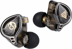 Linsoul QKZ x HBB 10mm Titanium-Coated Diaphragm HiFi in-Ear Monitor Earphones with Semi-Open Cavity, Detachable Recessed 2Pin Silver-Plated Cable, Noise Canceling for Audiophile(with Mic) audiophile headphones,high-end headphones,studio over-ear,