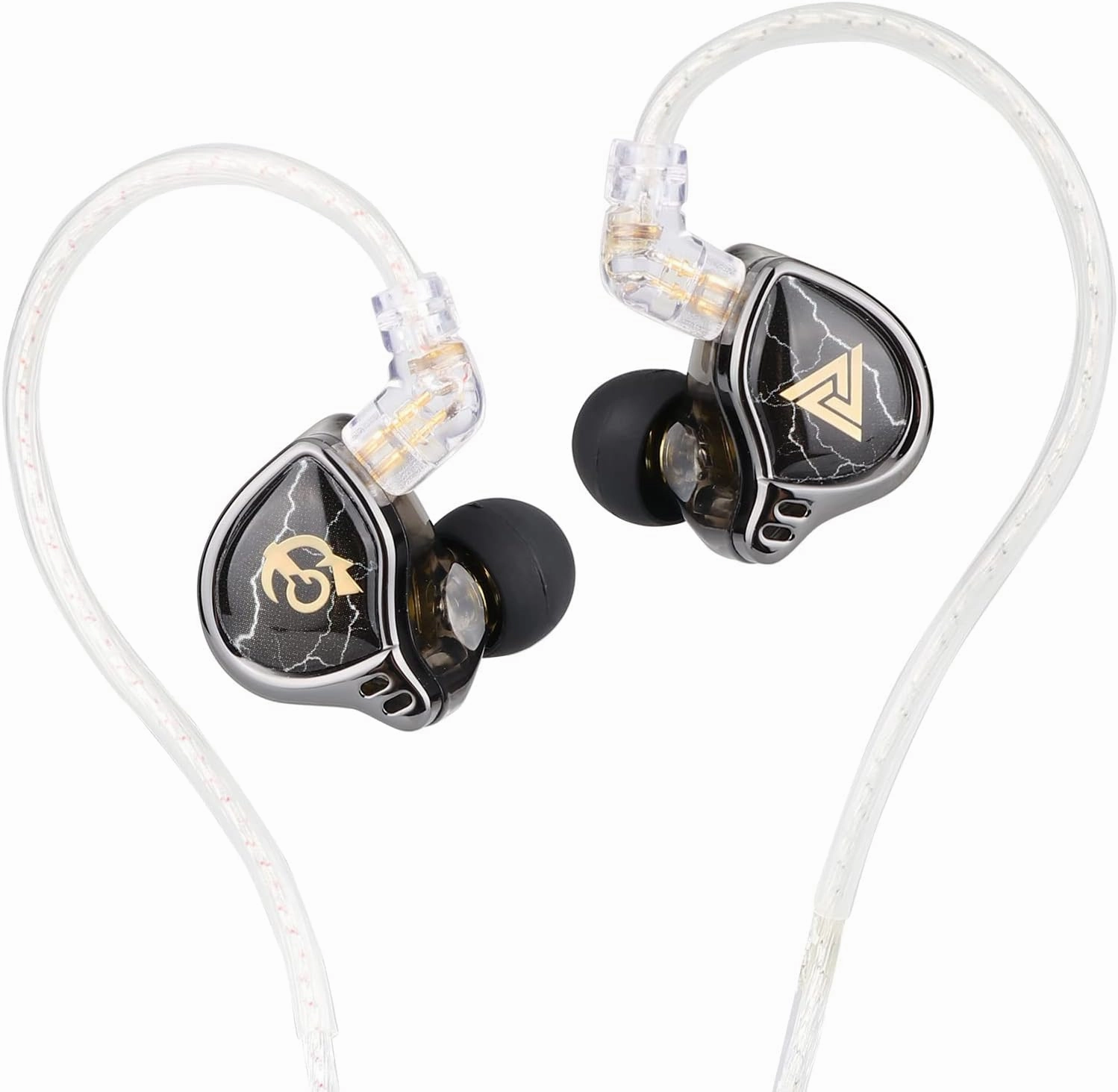 Linsoul QKZ x HBB 10mm Titanium-Coated Diaphragm HiFi in-Ear Monitor Earphones with Semi-Open Cavity, Detachable Recessed 2Pin Silver-Plated Cable, Noise Canceling for Audiophile(with Mic)