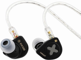 Linsoul SIMGOT EW300 1DD 1Planar 1PZT Hybrid Driver in Ear Monitor, Wired Earbuds IEM, Gaming Earbuds with Detachable Nozzles, Silver-Plated OFC IEM Cable for Audiophile Musician (EW300 DSP) audiophile headphones,high-end headphones,studio over-ear,