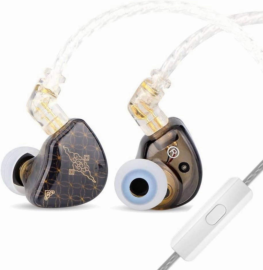 Linsoul TANGZU Waner S.G HiFi 10mm Dynamic Driver PET Diaphragm in-Ear Earphone with Ergonomic Shape, Detachable Recessed 2Pin OFC Braided Cable for Audiophile Musician DJ Stage(Black, with Mic) audiophile headphones,high-end headphones,studio over-ear,