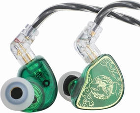 Linsoul TANGZU Waner S.G HiFi 10mm Dynamic Driver PET Diaphragm in-Ear Earphone with Ergonomic Shape, Detachable Recessed 2Pin OFC Braided Cable for Audiophile Musician DJ Stage(Green, with Mic) audiophile headphones,high-end headphones,studio over-ear,