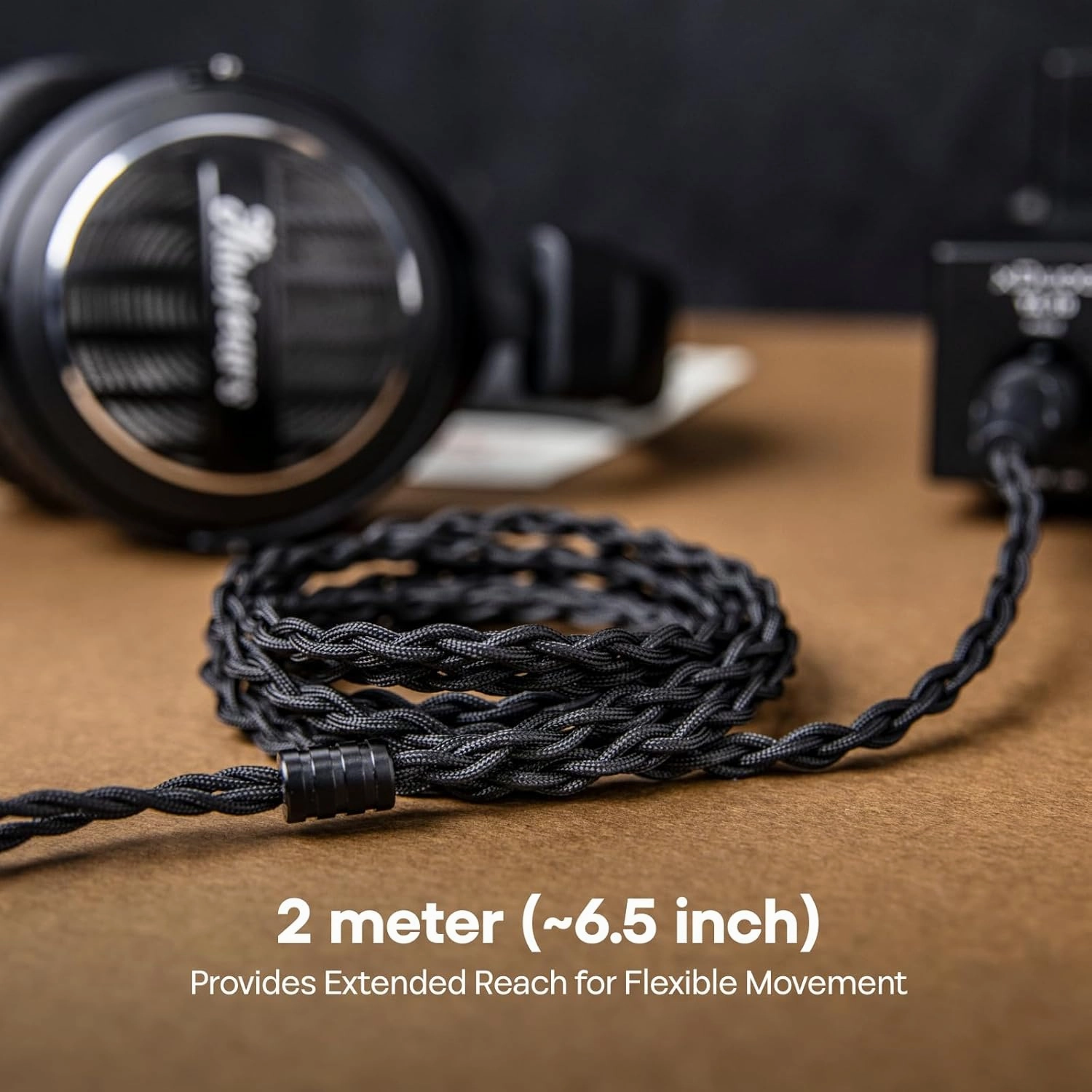 Linsoul Tripowin Nova Monitor Headphone Cable, Over-Ear Headphone Wire, 4-Strand Silver Foil/OCC Hybrid Upgrade Cable, 2M, Dual 3.5mm to 4.4mm/3.5mm/XLR Plug, for Musicians&Audiophiles (XLR, Black)